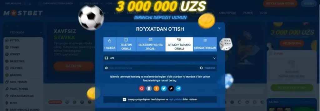 mosbet login via social media